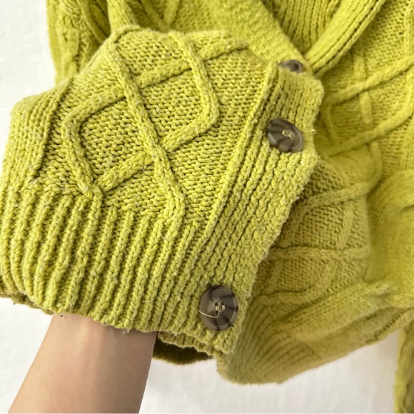 Pink Republic Pink Green Cardigan Chunky Button Bundle S M Cable Chenille - Picture 5 of 11